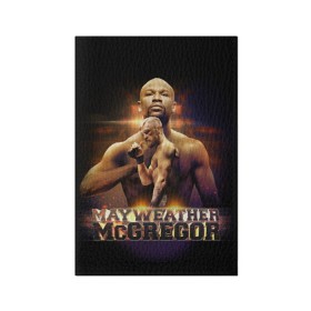 Обложка для паспорта матовая кожа с принтом Mayweather vs McGregor в Рязани, натуральная матовая кожа | размер 19,3 х 13,7 см; прозрачные пластиковые крепления | Тематика изображения на принте: конор макгрегор | флойд мейвезер