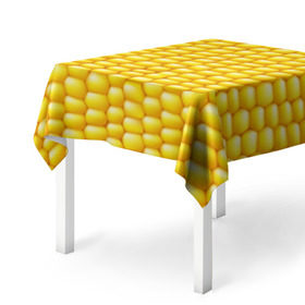 Скатерть 3D с принтом Сладкая вареная кукуруза в Рязани, 100% полиэстер (ткань не мнется и не растягивается) | Размер: 150*150 см | еда | кукуруза