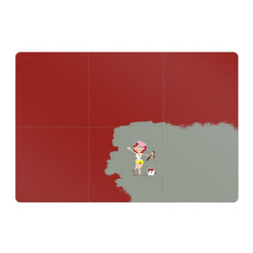 Магнитный плакат 3Х2 с принтом Рыжая красит в красный в Рязани, Полимерный материал с магнитным слоем | 6 деталей размером 9*9 см |  банка | девушка | женщина | капли | кисточка | кисть | краска | красная | маляр | мульт | мультяшка | недокрашенная | прикол | рыжеволосая | следы | строитель