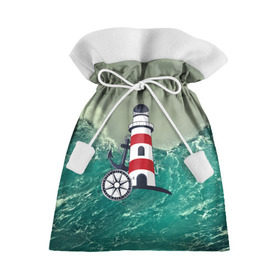 Подарочный 3D мешок с принтом Морской в Рязани, 100% полиэстер | Размер: 29*39 см | Тематика изображения на принте: 3d | blue | брызги | вмф | вода | военный | волны | исторический | капли | корабль | лето | море | моряк | океан | природа | фрегат | шторм
