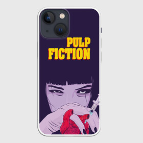 Чехол для iPhone 13 mini с принтом Бульварное чтиво в Рязани,  |  | pulp fiction | адреналин | криминальное чтиво | миа уоллес | мия | сердце | укол