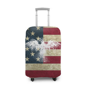 Чехол для чемодана 3D с принтом Флаг США с белым орлом в Рязани, 86% полиэфир, 14% спандекс | двустороннее нанесение принта, прорези для ручек и колес | usa | америка | американец | америки | звездно полосатый | необычный | нью йорк | орел | соединенные | сша | флаг | штаты | янки