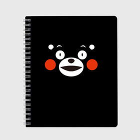 Тетрадь с принтом Kumamon в Рязани, 100% бумага | 48 листов, плотность листов — 60 г/м2, плотность картонной обложки — 250 г/м2. Листы скреплены сбоку удобной пружинной спиралью. Уголки страниц и обложки скругленные. Цвет линий — светло-серый
 | Тематика изображения на принте: kumamon | во имя сатаны | во славу сатане | кумамон