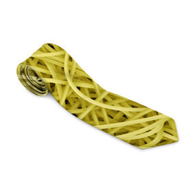 Галстук 3D с принтом Макароны в Рязани, 100% полиэстер | Длина 148 см; Плотность 150-180 г/м2 | веган | вемишель | диета | еда | лапша | паста | паттрен | спагетти | текстура