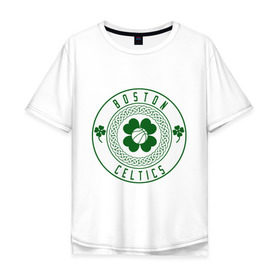 Мужская футболка хлопок Oversize с принтом Boston Celtics в Рязани, 100% хлопок | свободный крой, круглый ворот, “спинка” длиннее передней части | basketball | boston | celtics | nba | баскетбол | бостон | келтикс | нба | селтикс | спорт