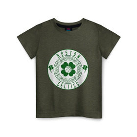 Детская футболка хлопок с принтом Boston Celtics в Рязани, 100% хлопок | круглый вырез горловины, полуприлегающий силуэт, длина до линии бедер | Тематика изображения на принте: basketball | boston | celtics | nba | баскетбол | бостон | келтикс | нба | селтикс | спорт