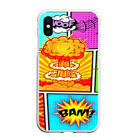 Чехол для iPhone XS Max матовый с принтом Pop Art в Рязани, Силикон | Область печати: задняя сторона чехла, без боковых панелей | 3d | boom | арт | взрывы | надписи | поп арт