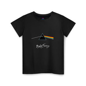 Детская футболка хлопок с принтом Pink Floyd в Рязани, 100% хлопок | круглый вырез горловины, полуприлегающий силуэт, длина до линии бедер | rolling stone | англия | басы | британия | гитара | группа | музыка | песни | пинк флойд | призма | радуга | рок | свет