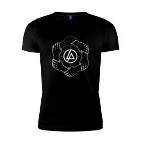 Мужская футболка премиум с принтом Linkin Park в Рязани, 92% хлопок, 8% лайкра | приталенный силуэт, круглый вырез ворота, длина до линии бедра, короткий рукав | 0x000000123 | chester | linkin park | линкин парк