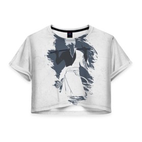 Женская футболка 3D укороченная с принтом Gintama в Рязани, 100% полиэстер | круглая горловина, длина футболки до линии талии, рукава с отворотами | gintama | gintoki | sakata | гинтама | гинтоки | саката