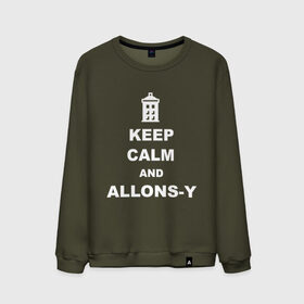 Мужской свитшот хлопок с принтом Keep calm and allons-y в Рязани, 100% хлопок |  | keep calm | арт | доктор кто | надпись | сериал | сохраняйте спокойствие | тардис | фильмы