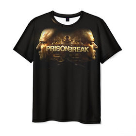 Мужская футболка 3D с принтом Prison break 2 в Рязани, 100% полиэфир | прямой крой, круглый вырез горловины, длина до линии бедер | prison break | побег | сериал