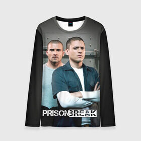 Мужской лонгслив 3D с принтом Prison break 4 в Рязани, 100% полиэстер | длинные рукава, круглый вырез горловины, полуприлегающий силуэт | prison break | побег | сериал