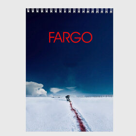 Скетчбук с принтом Fargo в Рязани, 100% бумага
 | 48 листов, плотность листов — 100 г/м2, плотность картонной обложки — 250 г/м2. Листы скреплены сверху удобной пружинной спиралью | фарго