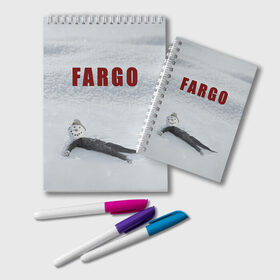 Блокнот с принтом Fargo в Рязани, 100% бумага | 48 листов, плотность листов — 60 г/м2, плотность картонной обложки — 250 г/м2. Листы скреплены удобной пружинной спиралью. Цвет линий — светло-серый
 | Тематика изображения на принте: фарго