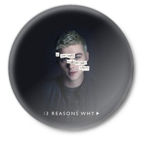 Значок с принтом 13 reason why в Рязани,  металл | круглая форма, металлическая застежка в виде булавки | 13 reason why | 13 причин почему | сериал