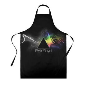 Фартук 3D с принтом Pink Floyd Logo в Рязани, 100% полиэстер | общий размер — 65 х 85 см, ширина нагрудника — 26 см, горловина — 53 см, длина завязок — 54 см, общий обхват в поясе — 173 см. Принт на завязках и на горловине наносится с двух сторон, на основной части фартука — только с внешней стороны | англия | басы | британия | гитара | группа | дым | космос | логотип | музыка | песни | пинк флойд | призма | радуга | рок | свет