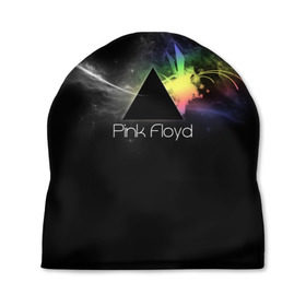 Шапка 3D с принтом Pink Floyd Logo в Рязани, 100% полиэстер | универсальный размер, печать по всей поверхности изделия | Тематика изображения на принте: англия | басы | британия | гитара | группа | дым | космос | логотип | музыка | песни | пинк флойд | призма | радуга | рок | свет