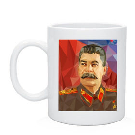 Кружка с принтом Сталин в Рязани, керамика | объем — 330 мл, диаметр — 80 мм. Принт наносится на бока кружки, можно сделать два разных изображения | Тематика изображения на принте: ссср | сталин