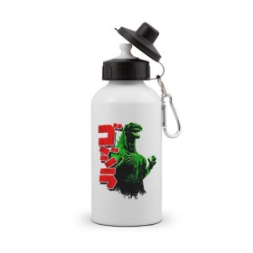 Бутылка спортивная с принтом Godzilla в Рязани, металл | емкость — 500 мл, в комплекте две пластиковые крышки и карабин для крепления | годзилла
