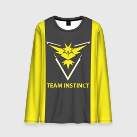 Мужской лонгслив 3D с принтом Team instinct в Рязани, 100% полиэстер | длинные рукава, круглый вырез горловины, полуприлегающий силуэт | Тематика изображения на принте: game | игра | игрок | инстинкт | пикачу | покемон