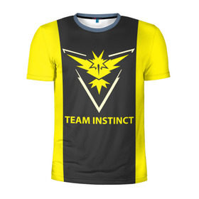 Мужская футболка 3D спортивная с принтом Team instinct в Рязани, 100% полиэстер с улучшенными характеристиками | приталенный силуэт, круглая горловина, широкие плечи, сужается к линии бедра | game | игра | игрок | инстинкт | пикачу | покемон