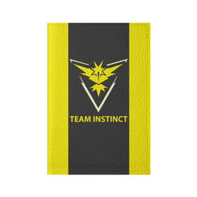 Обложка для паспорта матовая кожа с принтом Team instinct в Рязани, натуральная матовая кожа | размер 19,3 х 13,7 см; прозрачные пластиковые крепления | game | игра | игрок | инстинкт | пикачу | покемон