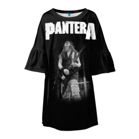 Детское платье 3D с принтом Pantera #10 в Рязани, 100% полиэстер | прямой силуэт, чуть расширенный к низу. Круглая горловина, на рукавах — воланы | anselmo | darel | darell | darrel | darrell | dimebag | pantera | phil | ансельма | ансельмо | даймбег | даймбэг | дарел | дарелл | даррел | даррелл | даррэл | дарэл | дарэлл | пантера | фил