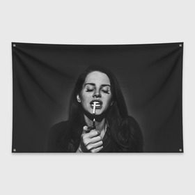 Флаг-баннер с принтом Lana Del Rey в Рязани, 100% полиэстер | размер 67 х 109 см, плотность ткани — 95 г/м2; по краям флага есть четыре люверса для крепления | lana del rey | лана дель рей