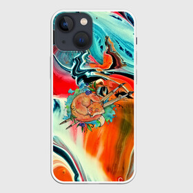 Чехол для iPhone 13 mini с принтом Лиса художник в Рязани,  |  | Тематика изображения на принте: 3d | abstract | abstraction | fox | spray | абстракция | животные | кисти | краски | лиса | лисица | текстуры | художник