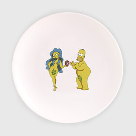 Тарелка с принтом Симпсоны в Рязани, фарфор | диаметр - 210 мм
диаметр для нанесения принта - 120 мм | Тематика изображения на принте: bart | homer | love | simpsons | адам | барт | гомер | ева | любовь | мульт | мультфильм | пончик | симпсоны