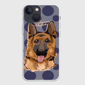 Чехол для iPhone 13 mini с принтом Немецкая овчарка в Рязани,  |  | animal | dog | german shepherd | pet | puppy | арт | животные | немец | овчарка | пес | собака