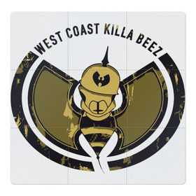 Магнитный плакат 3Х3 с принтом West Coast Killa Beez в Рязани, Полимерный материал с магнитным слоем | 9 деталей размером 9*9 см | clan | east | ghostface | gza | hip hop | killer | method man | rap | rza | shaolin | west | wu tang | ву тэнг | нью йорк | пчела | рэп | хип хоп | шаолинь