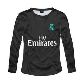 Женский лонгслив 3D с принтом Cristiano Ronaldo away 2018 в Рязани, 100% полиэстер | длинные рукава, круглый вырез горловины, полуприлегающий силуэт | champions | cristiano | league | madrid | real | ronaldo | spain | испания | криштиану | лига | мадрид | реал | роналду | чемпионов