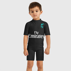 Детский купальный костюм 3D с принтом Cristiano Ronaldo away 2018 в Рязани, Полиэстер 85%, Спандекс 15% | застежка на молнии на спине | champions | cristiano | league | madrid | real | ronaldo | spain | испания | криштиану | лига | мадрид | реал | роналду | чемпионов