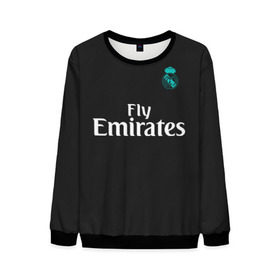 Мужской свитшот 3D с принтом Cristiano Ronaldo away 2018 в Рязани, 100% полиэстер с мягким внутренним слоем | круглый вырез горловины, мягкая резинка на манжетах и поясе, свободная посадка по фигуре | Тематика изображения на принте: champions | cristiano | league | madrid | real | ronaldo | spain | испания | криштиану | лига | мадрид | реал | роналду | чемпионов