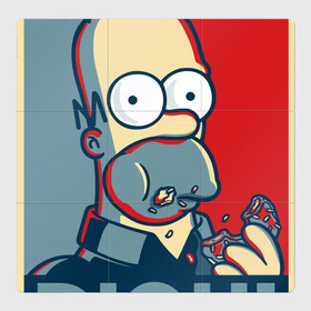 Магнитный плакат 3Х3 с принтом Гомер в Рязани, Полимерный материал с магнитным слоем | 9 деталей размером 9*9 см | Тематика изображения на принте: homer | simpsons | барт | гомер | мульт | мультфильм | отец | пончик | симпсон | симпсоны
