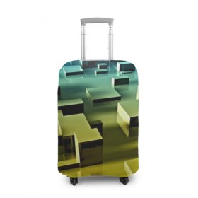 Чехол для чемодана 3D с принтом Плавающие кубы в Рязани, 86% полиэфир, 14% спандекс | двустороннее нанесение принта, прорези для ручек и колес | abstract | abstraction | block | tessera | абстракция | кубики | текстура