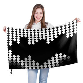 Флаг 3D с принтом Шахматная клетка в Рязани, 100% полиэстер | плотность ткани — 95 г/м2, размер — 67 х 109 см. Принт наносится с одной стороны | abstract | abstraction | block | tessera | абстракция | клетка | кубики | текстура