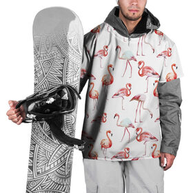 Накидка на куртку 3D с принтом Фламинго в Рязани, 100% полиэстер |  | vppdgryphon | арт | краска | прикольные | птицы | фламинго | цветные