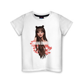 Детская футболка хлопок с принтом Ariana Grande в Рязани, 100% хлопок | круглый вырез горловины, полуприлегающий силуэт, длина до линии бедер | ariana grande