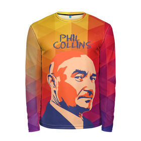 Мужской лонгслив 3D с принтом Phil Collins в Рязани, 100% полиэстер | длинные рукава, круглый вырез горловины, полуприлегающий силуэт | phil collins | актер | альтернатива | британский певец | музыкант | рок
