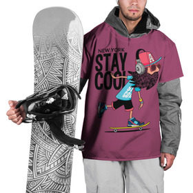 Накидка на куртку 3D с принтом Stay cool в Рязани, 100% полиэстер |  | baseball cap | beard | city | cool | extreme | headphones | hipster | movement | new york | skateboard | speed | sport | stay cool | крутой | скейтборд | хипстер