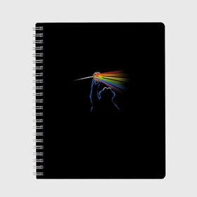 Тетрадь с принтом Pink Floyd Cookie Monster в Рязани, 100% бумага | 48 листов, плотность листов — 60 г/м2, плотность картонной обложки — 250 г/м2. Листы скреплены сбоку удобной пружинной спиралью. Уголки страниц и обложки скругленные. Цвет линий — светло-серый
 | монстр | печеньки | улица сезам