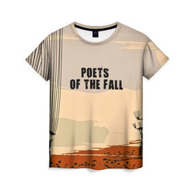 Женская футболка 3D с принтом poets of the fall в Рязани, 100% полиэфир ( синтетическое хлопкоподобное полотно) | прямой крой, круглый вырез горловины, длина до линии бедер | poets of the fall | rock | альтернатива | музыка | поэты | рок | фины