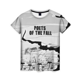 Женская футболка 3D с принтом Poets of the fall в Рязани, 100% полиэфир ( синтетическое хлопкоподобное полотно) | прямой крой, круглый вырез горловины, длина до линии бедер | poets of the fall | rock | альтернатива | музыка | поэты | рок | фины