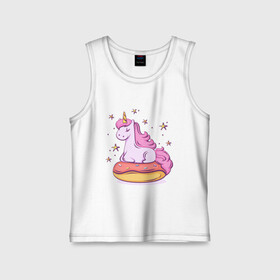 Детская майка хлопок с принтом Единорог в Рязани,  |  | donut | pink | star | unicorn | единорог | звезды | конь | милота | пончик | сказка