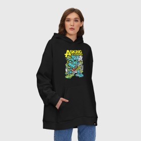 Худи SuperOversize хлопок с принтом Asking Alexandria в Рязани, 70% хлопок, 30% полиэстер, мягкий начес внутри | карман-кенгуру, эластичная резинка на манжетах и по нижней кромке, двухслойный капюшон
 | авто | бен брюс | группа | джеймс касселлс | дэнни уорсноп | жанр | кэмерон лидделл | музыка | музыканты | песни | робот | рок | сэм бэттли | хэви метал | электроникор