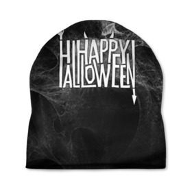 Шапка 3D с принтом Happy Halloween в Рязани, 100% полиэстер | универсальный размер, печать по всей поверхности изделия | 