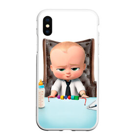 Чехол для iPhone XS Max матовый с принтом Boss Baby в Рязани, Силикон | Область печати: задняя сторона чехла, без боковых панелей | Тематика изображения на принте: boss baby | босс | молокосос | мультфильмы